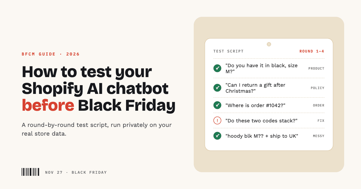 How to Test Your Shopify AI Chatbot Before Black Friday