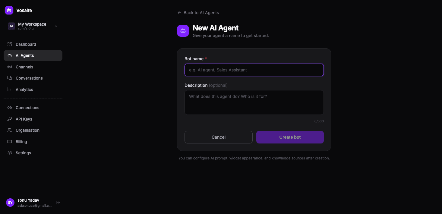 Creating a new agent